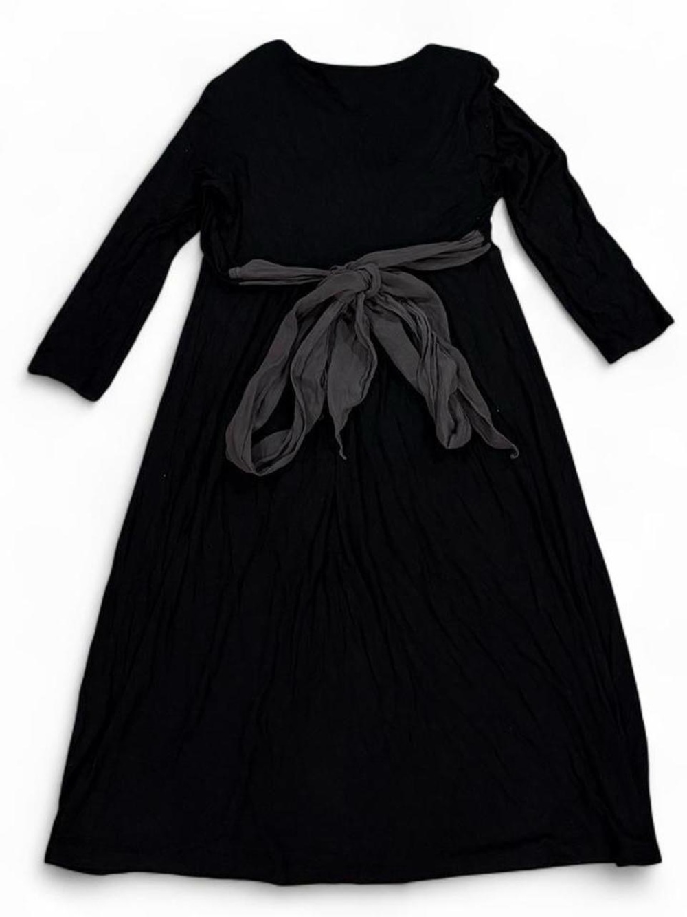 Y2K vintage A Pea In The Pod black maternity dress with silk grey bow detail